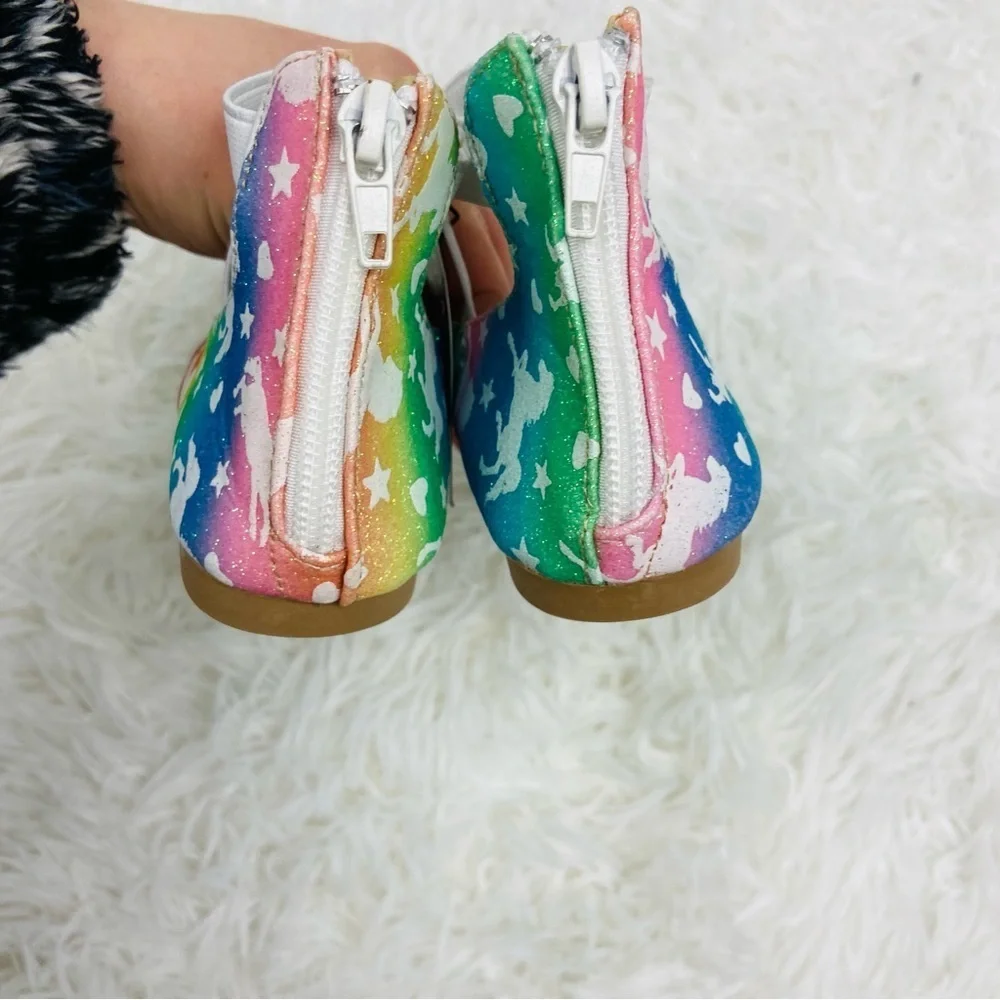 NWT EMMA NEW YORK colorful sparkly unicorn ballerina flats size girls 8